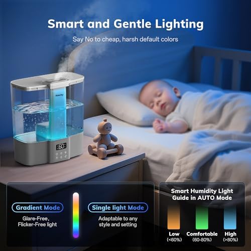 AEOCKY Geek-Level Ultrasonic Humidifier, 4L Top-Fill Cool Mist Diffuser - Image 6