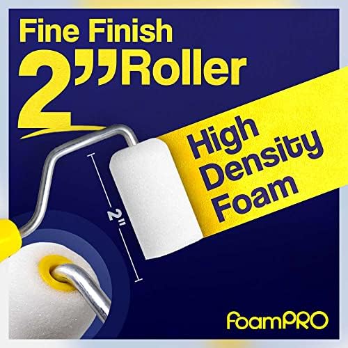 FoamPRO 162 | 2” Fine Finish Paint Roller | Mini Foam Roller (1 Pack) | Foam Paint Roll Cover + Paint Roller Handle | Home Painting Supplies & Paint Tools - Image 2