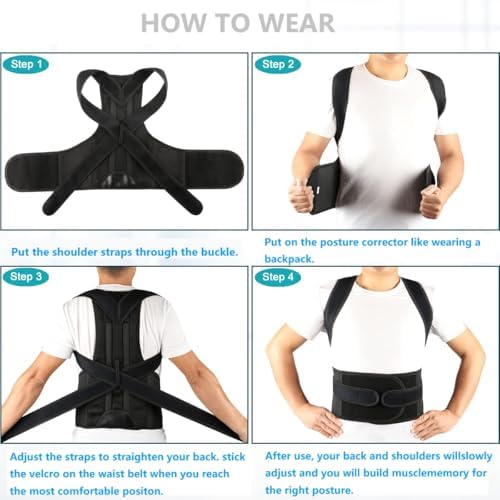 Posture Corrector for Women and Men, Upgraded Full Back Brace Support, Adjustable Shoulder Straightener for Improving Back Posture L(35"-40") - Image 6