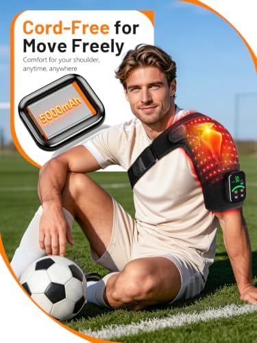 100 LEDs Red Light Therapy for Shoulder with Heat & Massage - Image 3