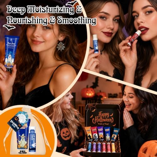 KONEUK 30 Pack Halloween Lip Balm & Hand Cream Set, Bulk Halloween Gifts - Image 4