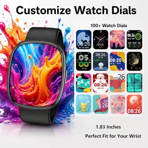 LIVIKEY Bluetooth Calling Smart Watch, 1.83" Display, Step Counter Tracker - Image 4