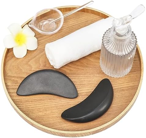 Master Massage 2-Piece Large Waning Moon Crescent Massage Stone Set – Arc Curved Hot Stones for Deep Tissue Therapy, Gua-Sha & Pressure Point Massage – Black Basalt Rock Tool Pack - Image 3