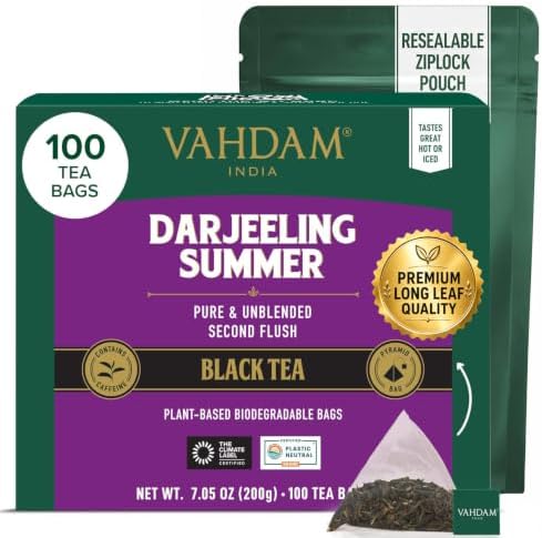 VAHDAM Darjeeling Tea Bags (100 Count) Black Tea in Pyramid Tea Bags by Unknown