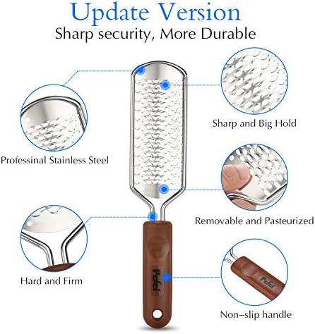 Professional Pedicure Foot File, Colossal Stainless Steel Detachable Foot Scrubber, Hard Skin Removers Pedicure Rasp for Wet and Dry Feet (Pack of 2) - Image 2
