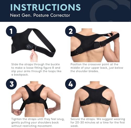 Copper Compression Posture Corrector for Men & Women - Adjustable Copper Infused Orthopedic Brace for Pain Relief from Bad Posture, Slumping - Targets Upper Back, Shoulders, Neck, Clavicle - Image 4