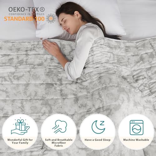 L'AGRATY Weighted Blanket - 60"x80" 20lbs Cooling Breathable Heavy Blanket Microfiber Material with Glass Beads for Adult All-Season Summer Fall Winter Soft Thick Comfort - Image 6