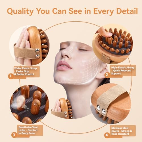 2PCS Meridian Massage Brush,Gua Sha Tool,Body Massage Brush,Wood Therapy Massage Tools, Meridian Brush for Belly,Body Sculpting Tools,Guasha Brush, Wooden Massage Tools,按摩梳, 经络刷 - Image 5