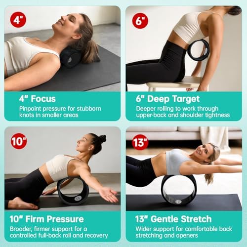 GymCope Back Roller Wheel 4 Pack Spine-Safe Groove, for Whole Family Yoga - Image 4