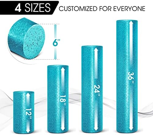Yes4All High-Density EPP Round Back Roller Foam, Exercise Foam Roller for Yoga, & Pilates, Multiple Sizes and Colours, Turquoise - 24 inches - Image 4