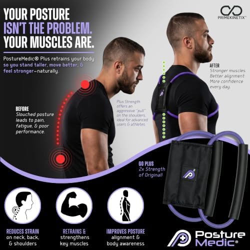 PostureMedic Plus Strength Dynamic Posture Corrector for Athletes – High Resistance Training System for Performance & Recovery – Professional Grade Posture Trainer for Men & Women - Size S (Purple) - Image 2