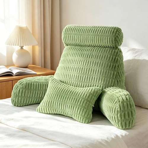 Reading Pillow for Bed, Back Support Pillow for Bed Sitting Up(Green,Large) by Yungaspy