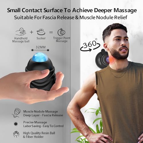 Massage Ball Deep Tissue 2 in 1 Mountable Muscle Massage Roller for Pain Relief, Trigger Point ，Relieve Fascia Muscle Knot and Joint Pain Relax Full Body - Image 5