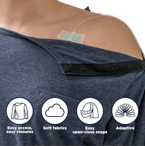 MAI Shoulder Surgery Shirts for Women - Soft Fabric Tear Away Shirt with Premium Snap, Chemo Shirts for Port Access - Image 4