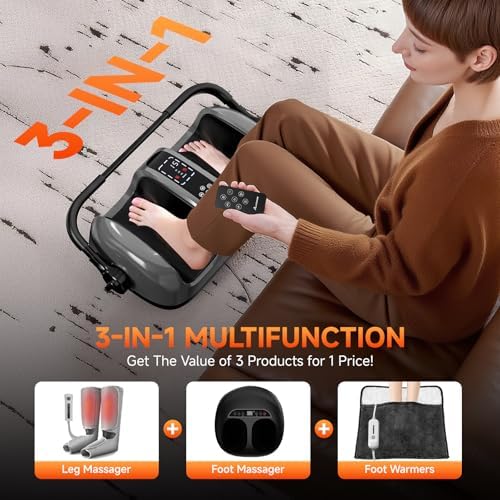 2026 Upgraded Foot Massager with Heat - Shiatsu Deep Kneading Machine for Plantar Fasciitis, Neuropathy & Circulation - 5 Intensities, 4 Modes - Ideal Gifts for Women & Men - Image 4