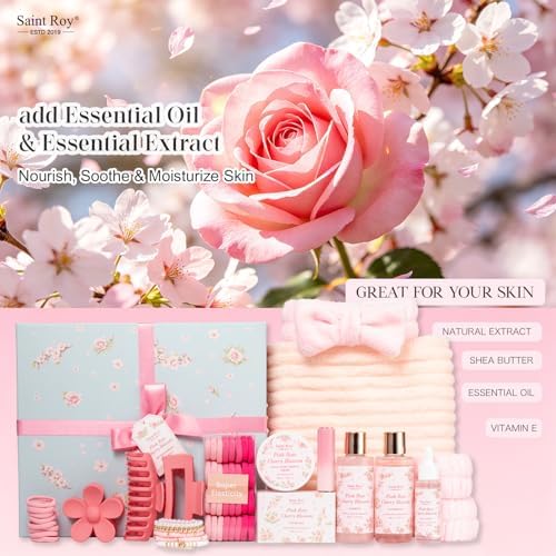 57 Pcs Bath Spa Kit for Women, Rose Bath and Body Gift, Facial Skin Care Set, Self Care Pampering Kit, Face Serum, Home Spa, Birthday Gift Set, Mother Day, Bridal Shower Bath sets for women gift - Image 4