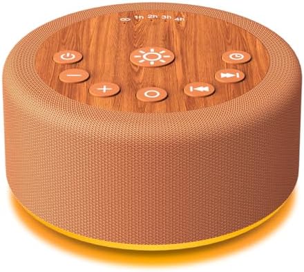 Sleep Sound Machine White Noise Machine with 30 Non Looping Sounds 12 Night light Colors with 5 Timers 36 Adjustable Volume Memory Function Brown Noise Machine for Baby kid Adult & Home Nursery Travel by Hushingwhitenoisemachine