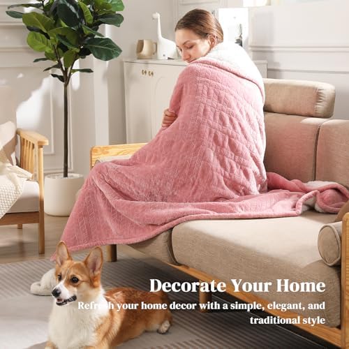 Pink Heated Blanket Throw Heated Throw - Electric Lap Blankets for Adults - Image 5