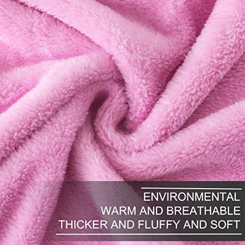 Fleece Queen Size Summer Blanket All Season 350GSM Lightweight Throw for The Bed Extra Soft Brush Fabric Winter Warm Sofa Blanket 90" x 90"(Pink Queen) - Image 5