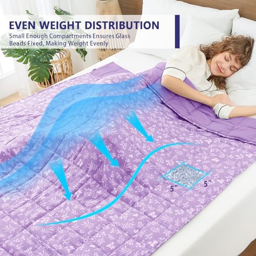 25 lbs weighted blanket Queen Size for Adults (60”x 80”, Mauve) Cooling Heavy Blanket for Sleeping Perfect for 240-260 lbs, Winter Thick Breathable Blanket with Premium Glass Bead, Machine Washable - Image 3