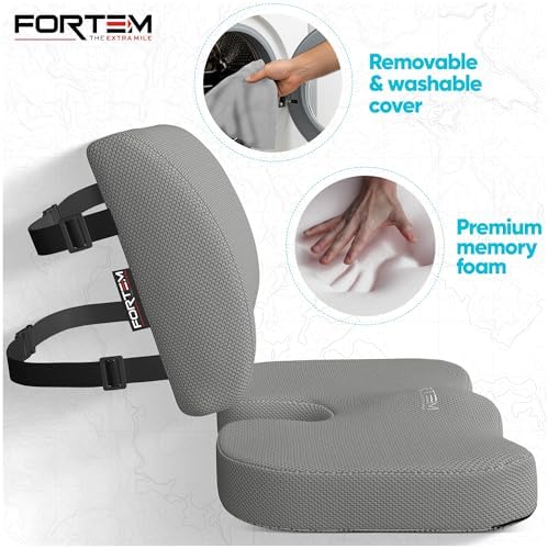 FORTEM Seat Cushion & Lumbar Support for Office Chair, Wheelchair, Car - Image 3
