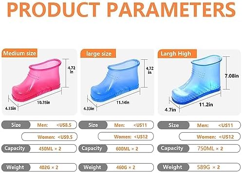 WMHYLYH Movable Foot Soaker, Portable Feet Soaking Tub Massage Foot Bath Shoes, Bath Massager Basin Pedicure Feet Spa Shoes for Thermal Massage to Promote Blood Circulation (Large, Blue) - Image 5