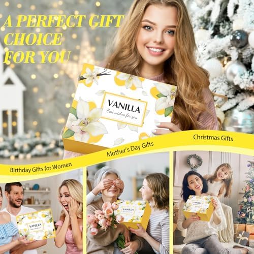 Birthday Gifts for Women, Relaxing Spa Gift Baskets for Women, Warm Vanilla Self Care Bath and Body Gift Set Care Package for Her Wife Mom Female Friends Bestie Sister Mothers Day Gifts - Image 6
