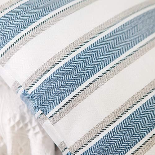 Decorative Linen Throw Pillow Cases Cushion Covers Soft Linen Textured for Bedroom 20" x 20" Navy Blue 2 Piece - Image 2