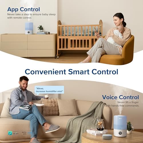 Levoit 3L Dual 200S Smart Humidifiers for Bedroom, Top Fill, Quiet, Blue - Image 3