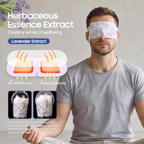 16 Packs Steam Eye Masks for Dry Eyes, Self Heating Warm Compress, Lavender - Image 5