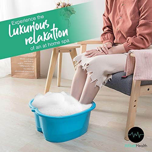 AllSett Health Foot Soaking Bath Basin – Large Size for Soaking Feet | Pedicure and Massager Tub for at Home Spa Treatment | Callus, Fungus, Dead Skin Remover, Blue - Image 2