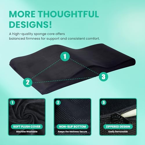 Lash Bed Foam Topper, Massage Table High-Density Foam Mattress Topper, Ergonomic Curved Lash Bed Cushion for Beauty Salon - Image 6