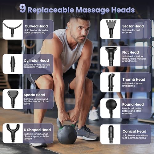 Massage Gun Deep Tissue,Handheld Percussion Muscle Massager for Back - Image 6