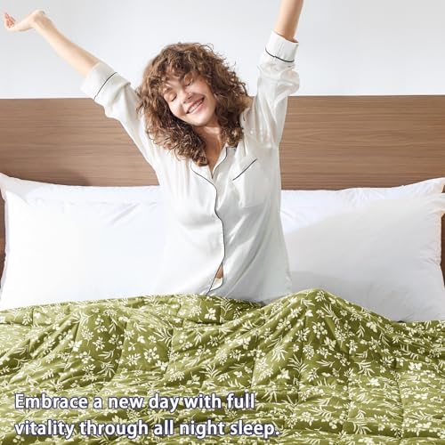 yescool King Size Weighted Blanket for Adults (20 lbs, 80” x 87”, Sage) Cooling Heavy Blanket for Sleeping Perfect for 190-210 lbs, Breathable Blanket for Adults & Couple All Season, Machine Washable - Image 5