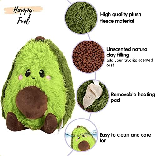 Avocado Microwavable Unscented Heating Pad for Women and Kids- Cute Soft Cozy Pillow Plush Heatable Warm Stuffed Animals - Kawaii Hot and Cold Plushie Food Toy - Avocado Gifts for Girls and Boys - Image 3
