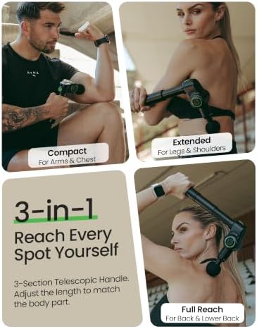 3-in-1 Foldable Massage Gun Deep Tissue with Extension Handle - Image 3
