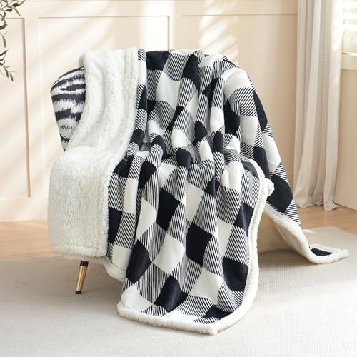 Gracelife Sherpa Fleece Throw Blanket for Couch, Fluffy Plush Warm Fuzzy Blanket for Women and Men, Cozy Thick Soft Twin Blanket for Bed(Black, 80"*90") - Image 5