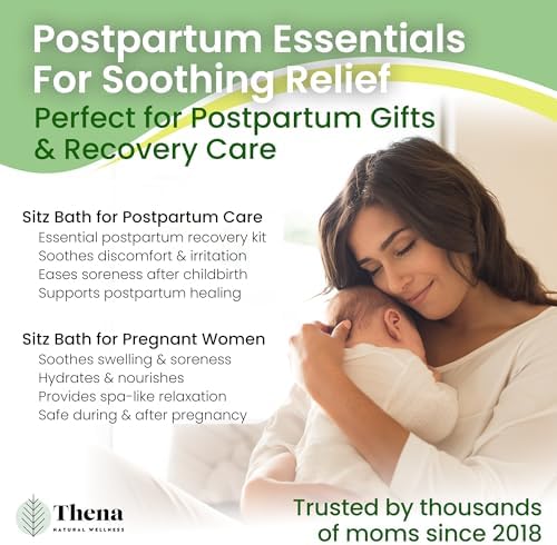 Best Organic Sitz Bath Soak Postpartum Care and Post Partum Essentials, Natural Hemorrhoid Treatment for Women & Moms with Epsom Dead Sea Salt Witch Hazel, Sitz Bath for Toilet, Thena - Image 4