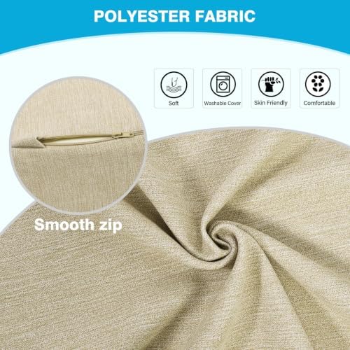 Back Support Pillow for Recliner Dual Layer Lumbar Support Pillow with Gel Memory Foam Ergonomic Orthopedic Lumbar Cushions for Elderly Lower Back Pain Relief Washable Cover Khaki - Image 7