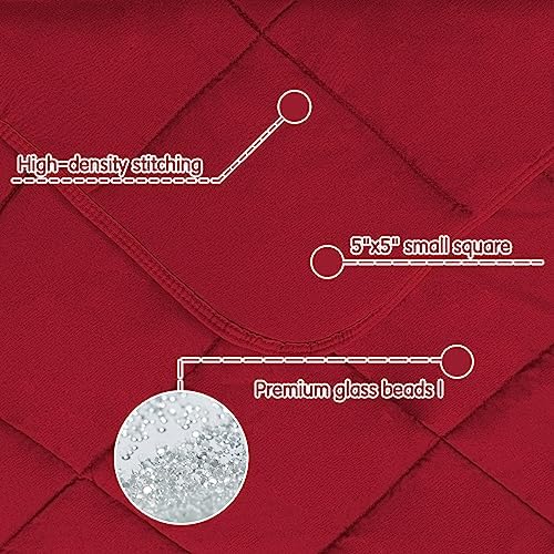 yescool Weighted Blanket (10 lbs, 41" x 60", Red) Cooling Heavy Blanket, Perfect for 90-110 lbs, Breathable Throw Blanket Gifts with Premium Glass Bead, Machine Washable - Image 3