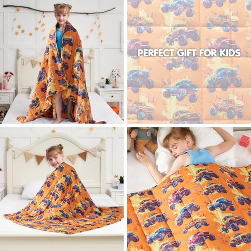 yescool Truck Car Weighted Blanket 7 Pounds Cooling Weighted Lap Blanket, Heavy Blanket, Breathable Weighted Throw Blanket Gifts for 60-80lbs, 40"x60" - Image 6