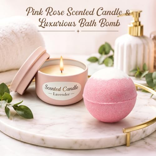 Christmas Birthday Gifts Set for Women Pink Self Care Spa Gift Basket Set - Image 6