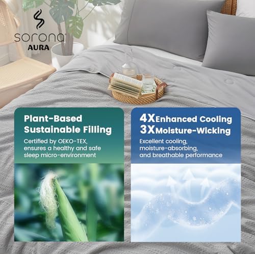 Waffle Cooling Comforter Blanket for Hot Sleepers, King Size, Cool Gray - Image 3