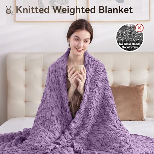 Knitted Weighted Blanket for Adult, No Beads Heavy Blanket 60"x80" 20lbs - Image 5