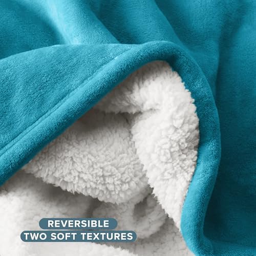 Bare Home Sherpa Fleece Blanket (Full/Queen, Caribbean Sea) - Image 5