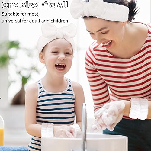 WHAVEL 6PCS Spa Headband and Wristbands Set, Face Wash Headband Wrist Bands for Washing Face Makeup Skincare Hair Band Skin Care Accessories Tools - Image 4