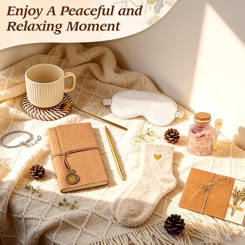 Wisreach Spa Gift Basket for Women, Self Care & Get Well Soon Care Package for Her, Relaxing Gifts with Blanket, Fuzzy Socks, Tea Cup Set & Bath Salts, Birthday Gift for Mom, Sister, Friend - Image 3
