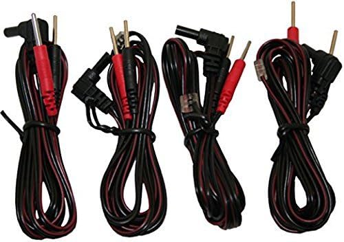 Global 45" Replacement TENS Unit Lead Wires (2 Pair), 3.5mm Jack, Copper, PVC, Basic Style by GlobalCutlery