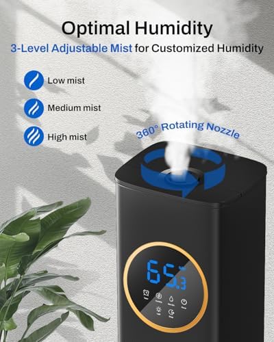 Lacidoll 8L Large Humidifier for Bedroom Large Room Home 800 sq ft, Black - Image 4