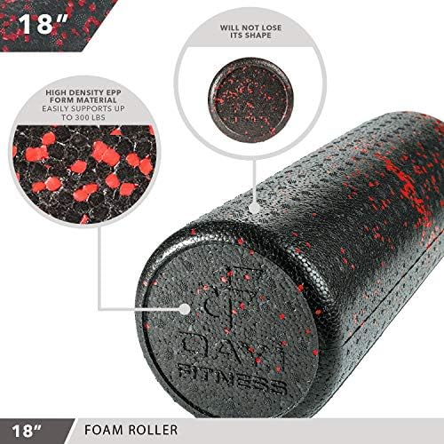 Day 1 Fitness High Density Muscle Foam Rollers - Sports Massage Rollers for Stretching, Physical Therapy, Deep Tissue, Myofascial Release - Ideal for Exercise and Pain Relief - Speckled Red, 18” - Image 4